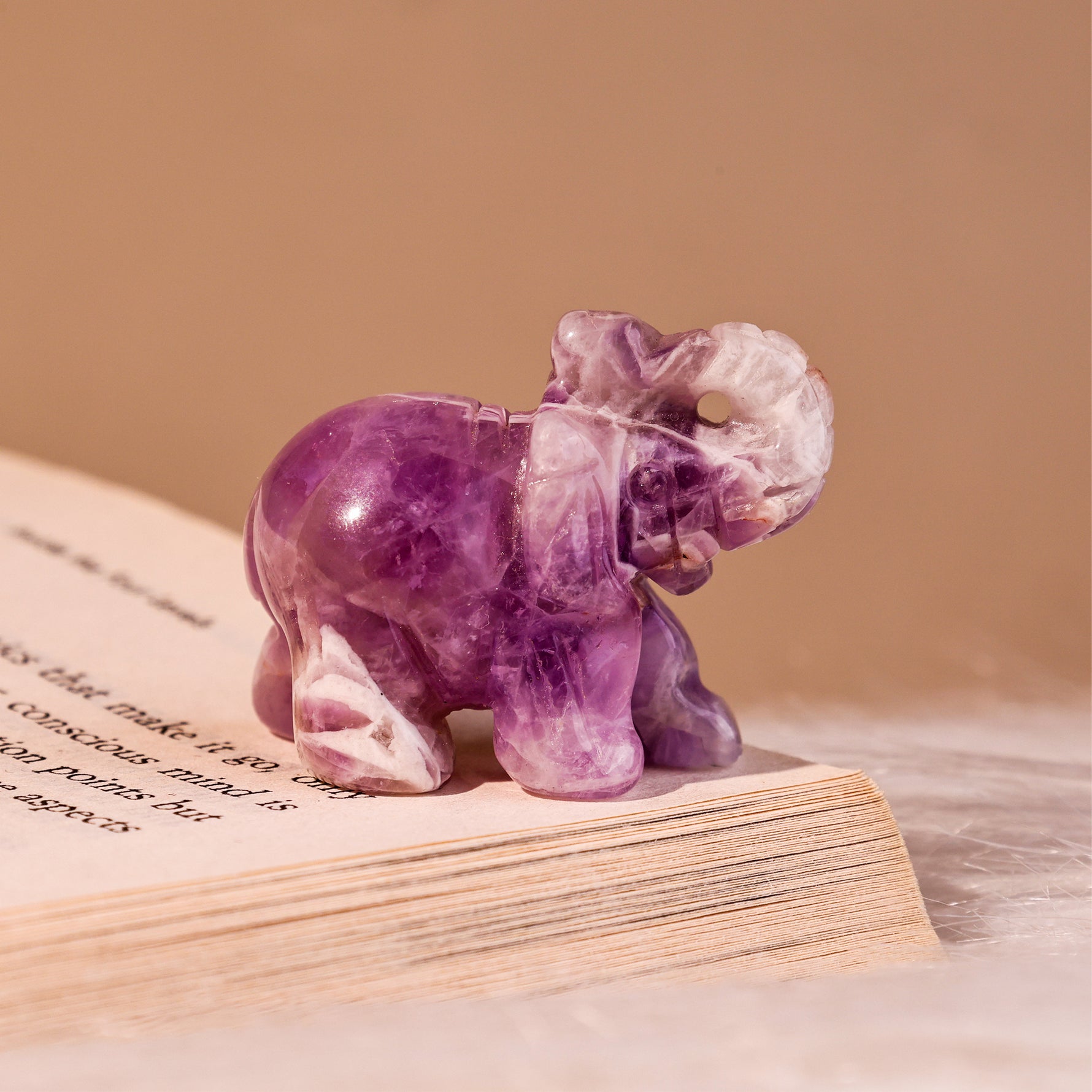 Amethyst Crystal Elephant - Abhimantrit