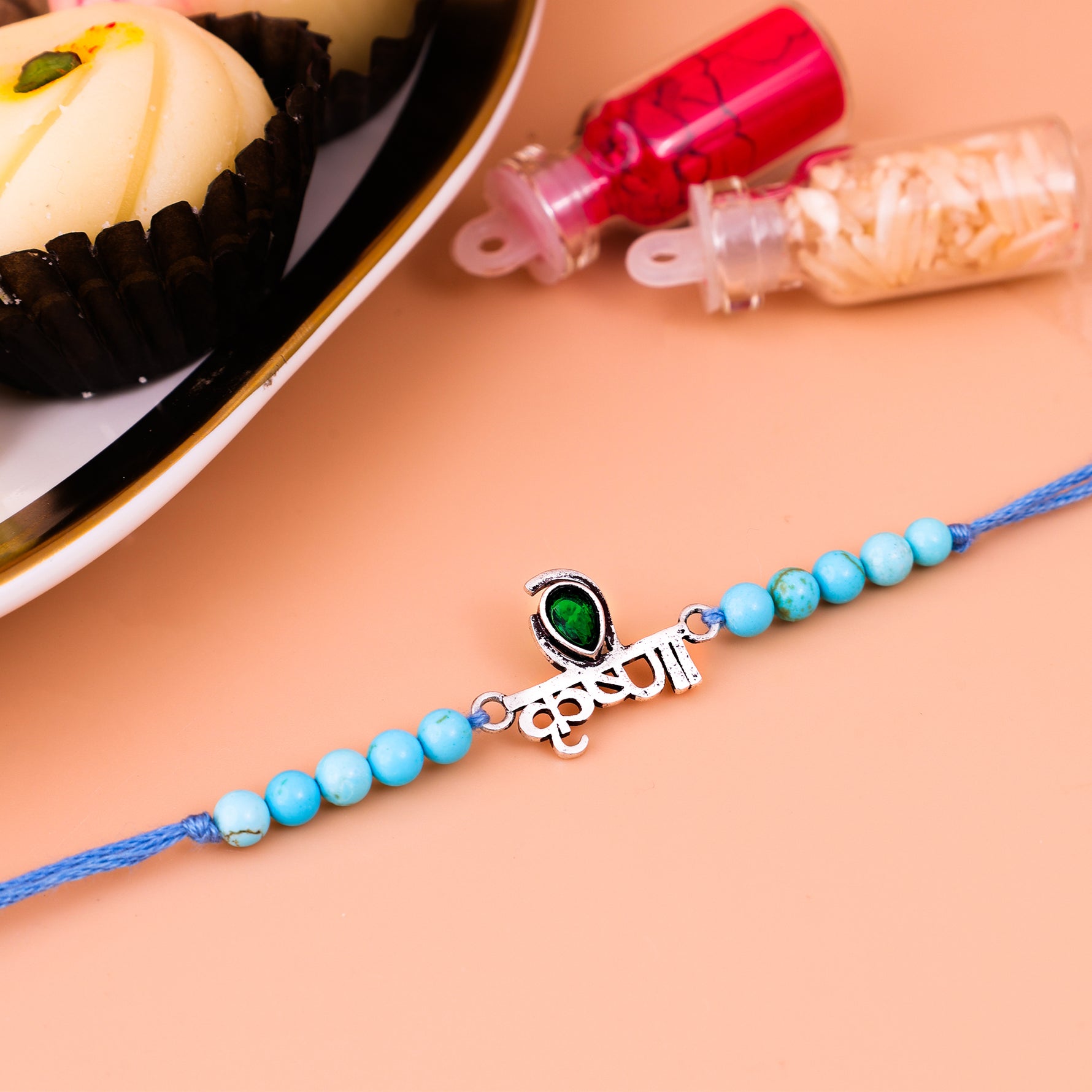 92.5 Pure Silver Krishna Rakhi - Abhimantrit & Certified