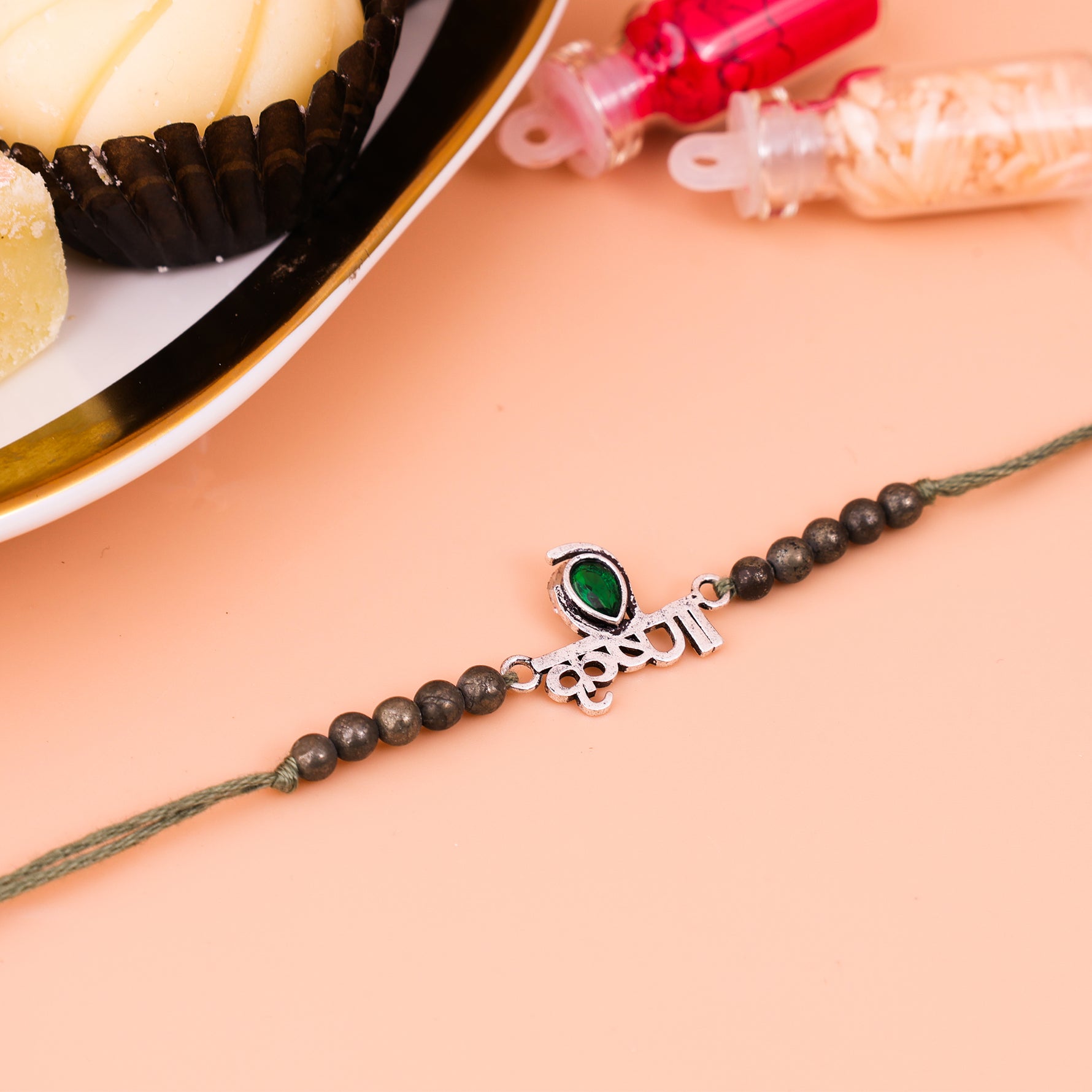 92.5 Pure Silver Krishna Rakhi - Abhimantrit & Certified