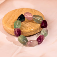 Multi Flourite Tumble Bracelet - Abhimantrit & Certified