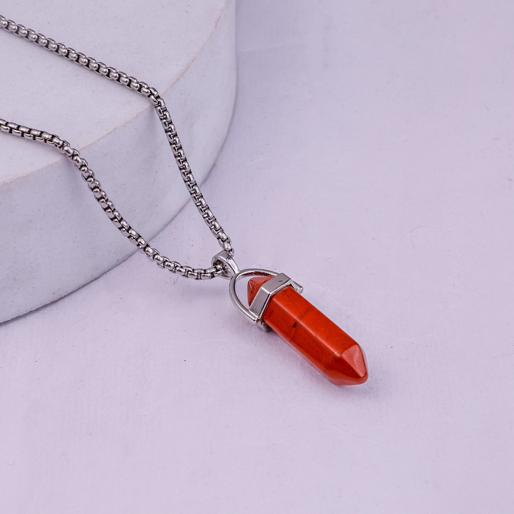 Red Jasper Pen Shape Pandent - Abhimantrit