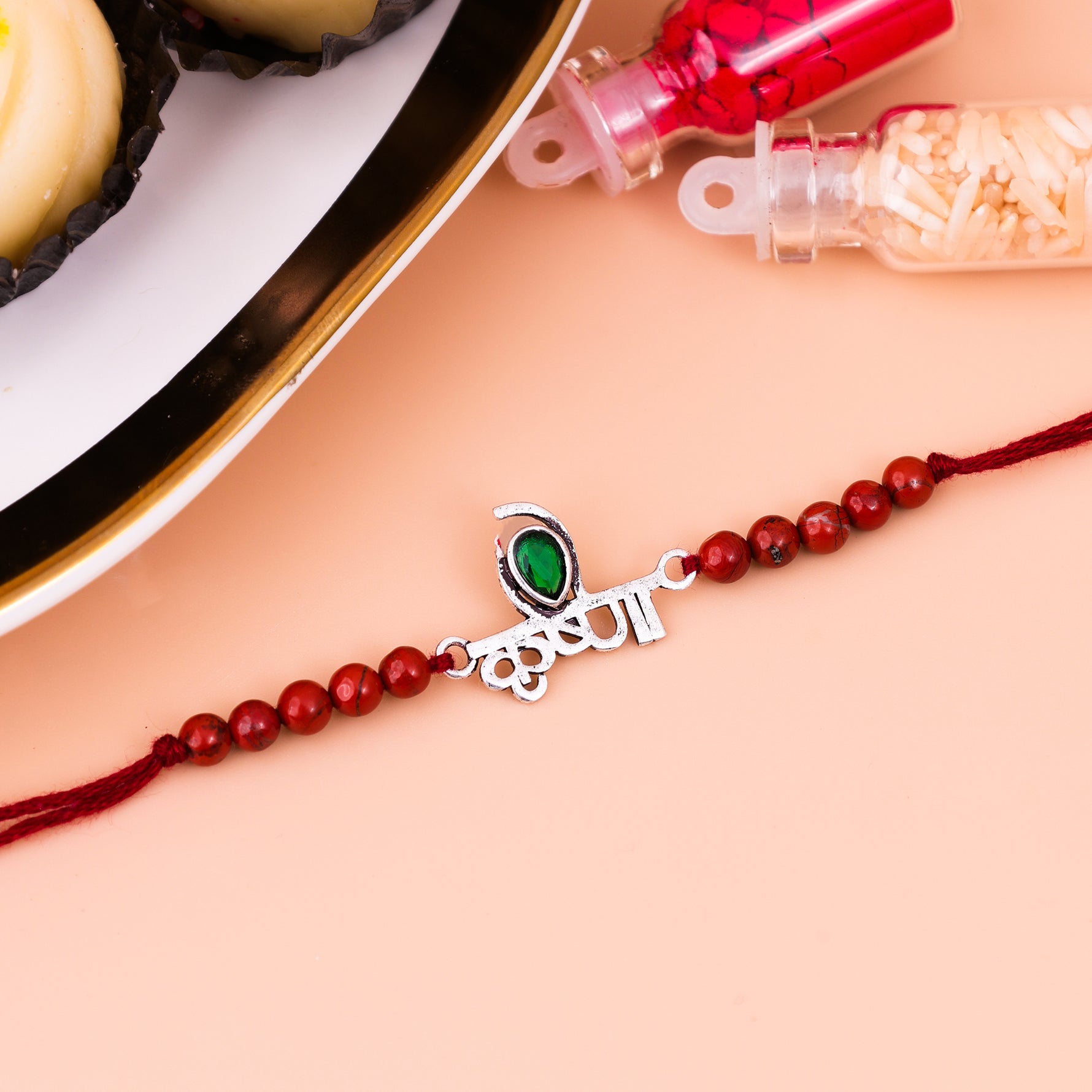 92.5 Pure Silver Krishna Rakhi - Abhimantrit & Certified