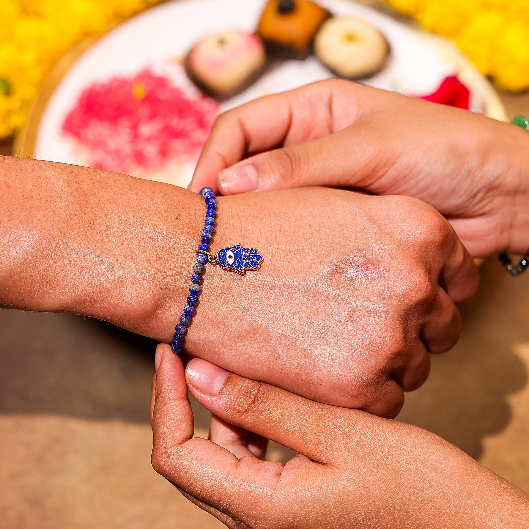 Hamsa Hand chram Rakhi - Abhimantrit & Certified