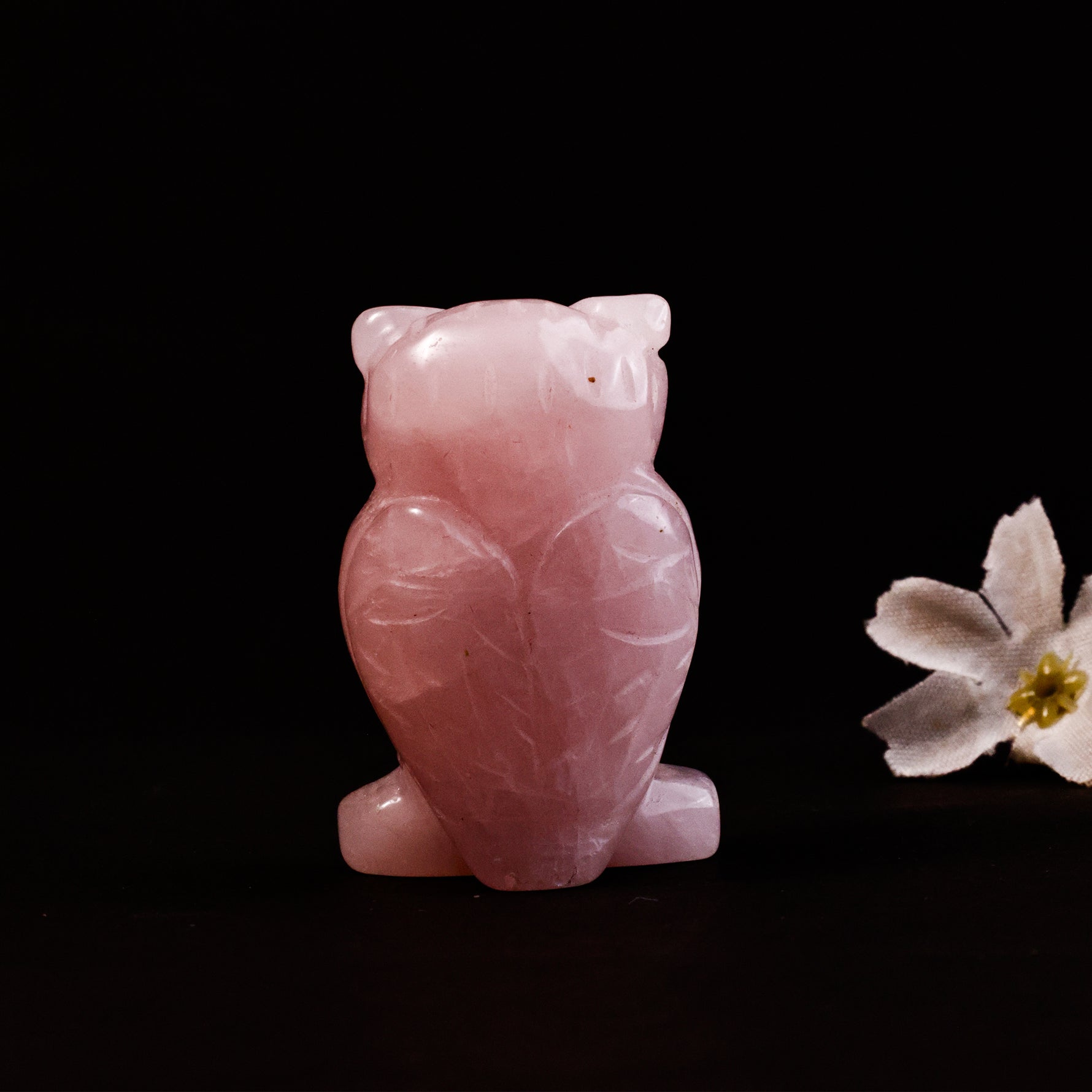 Rose Quartz Owl - Abhimantrit