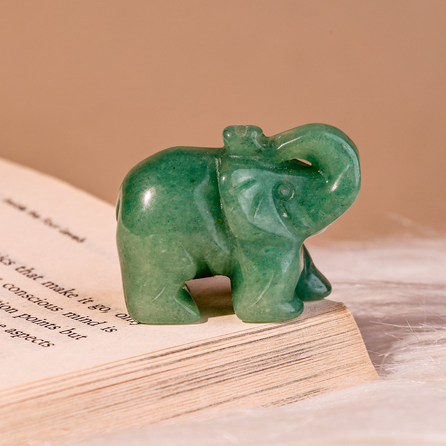 Green Aventurine Crystal Elephant - Abhimantrit