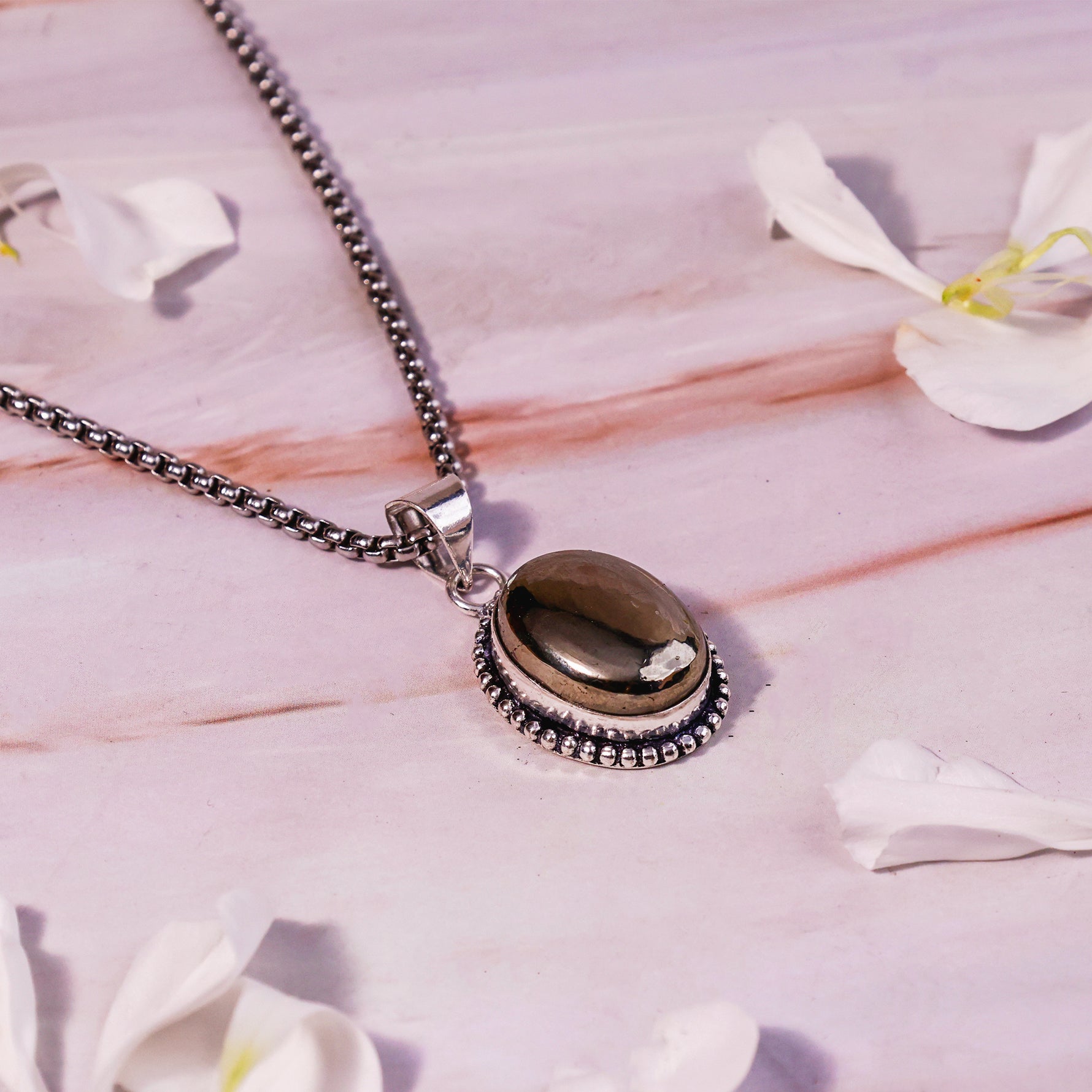Pyrite Pendant Oval - Abhimantrit & Certified