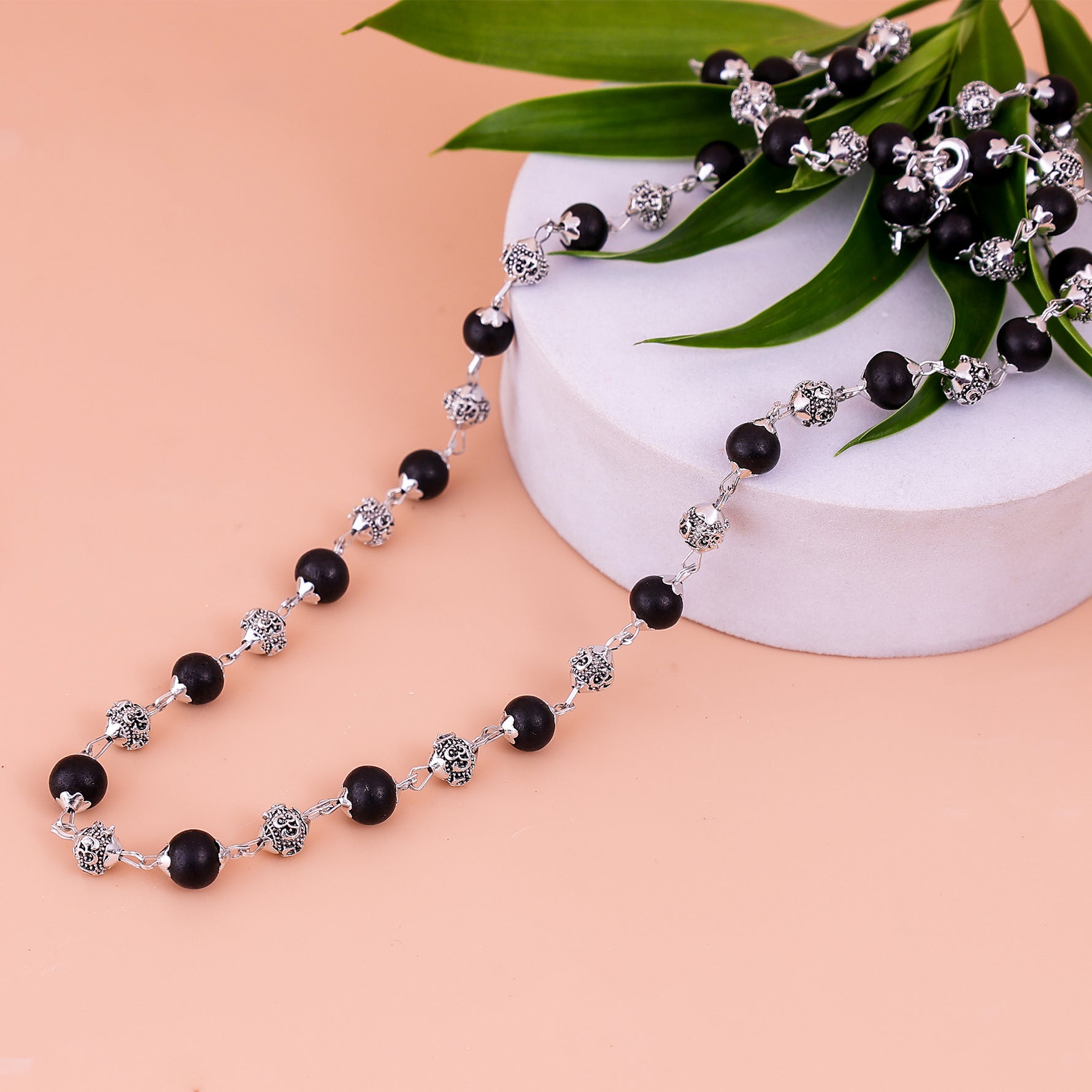 Karungali Mala with Om BeadsKarungali Mala with Om Beads - Abhimantrit