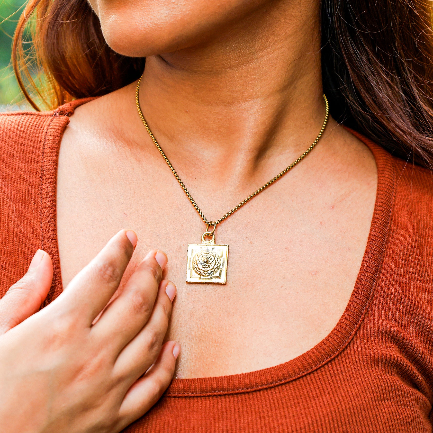 Pendant Shree Yantra Golden - Abhimantrit