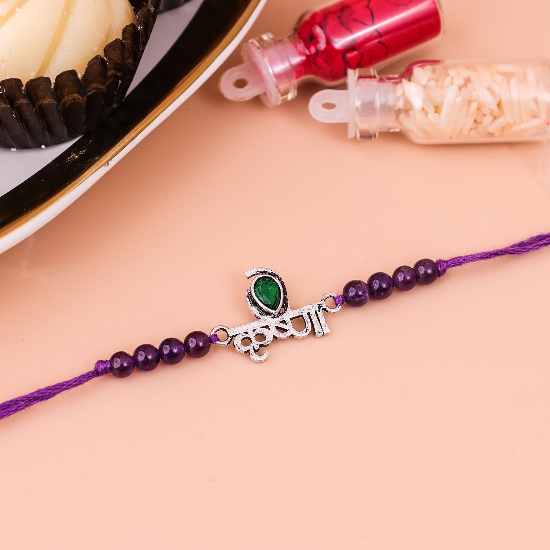 92.5 Pure Silver Krishna Rakhi - Abhimantrit & Certified