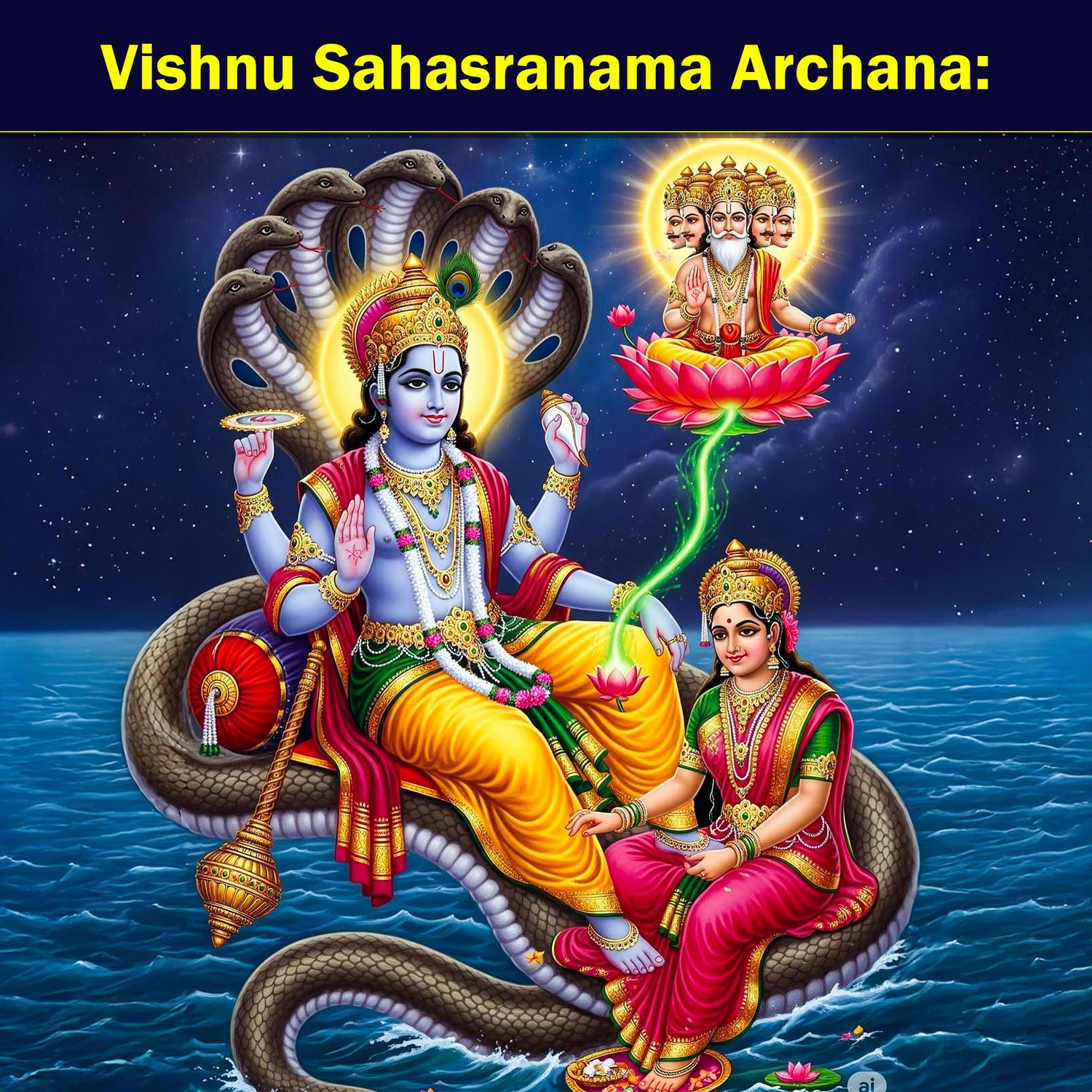 Vishnu Sahasranama Archana: For Overall Prosperity, Peace & the Removal of Obstacles in Life by Chanting the Thousand Names of Lord Vishnu