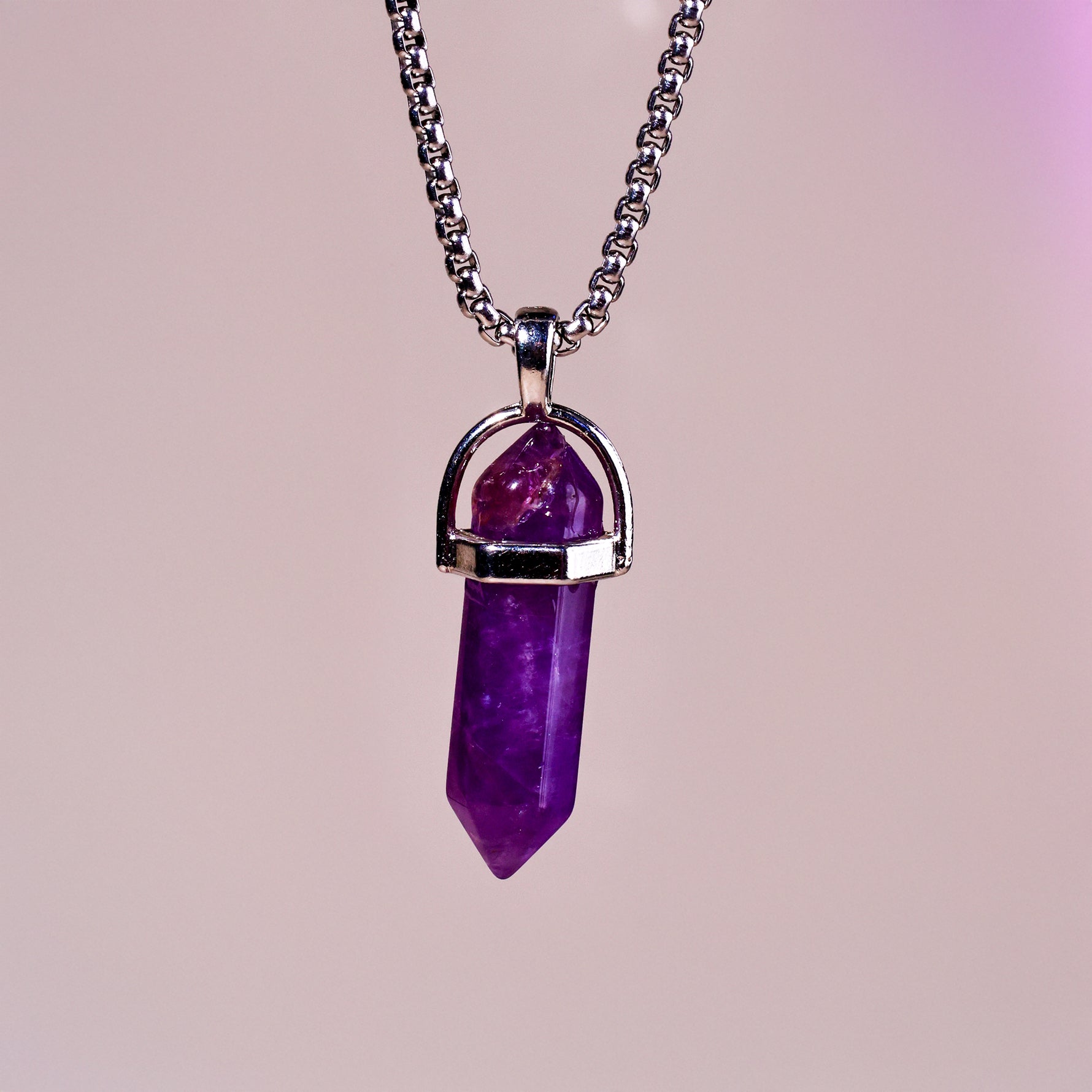 Amethyst Pen Shape Pendant