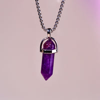 Amethyst Pen Shape Pendant - Abhimantrit