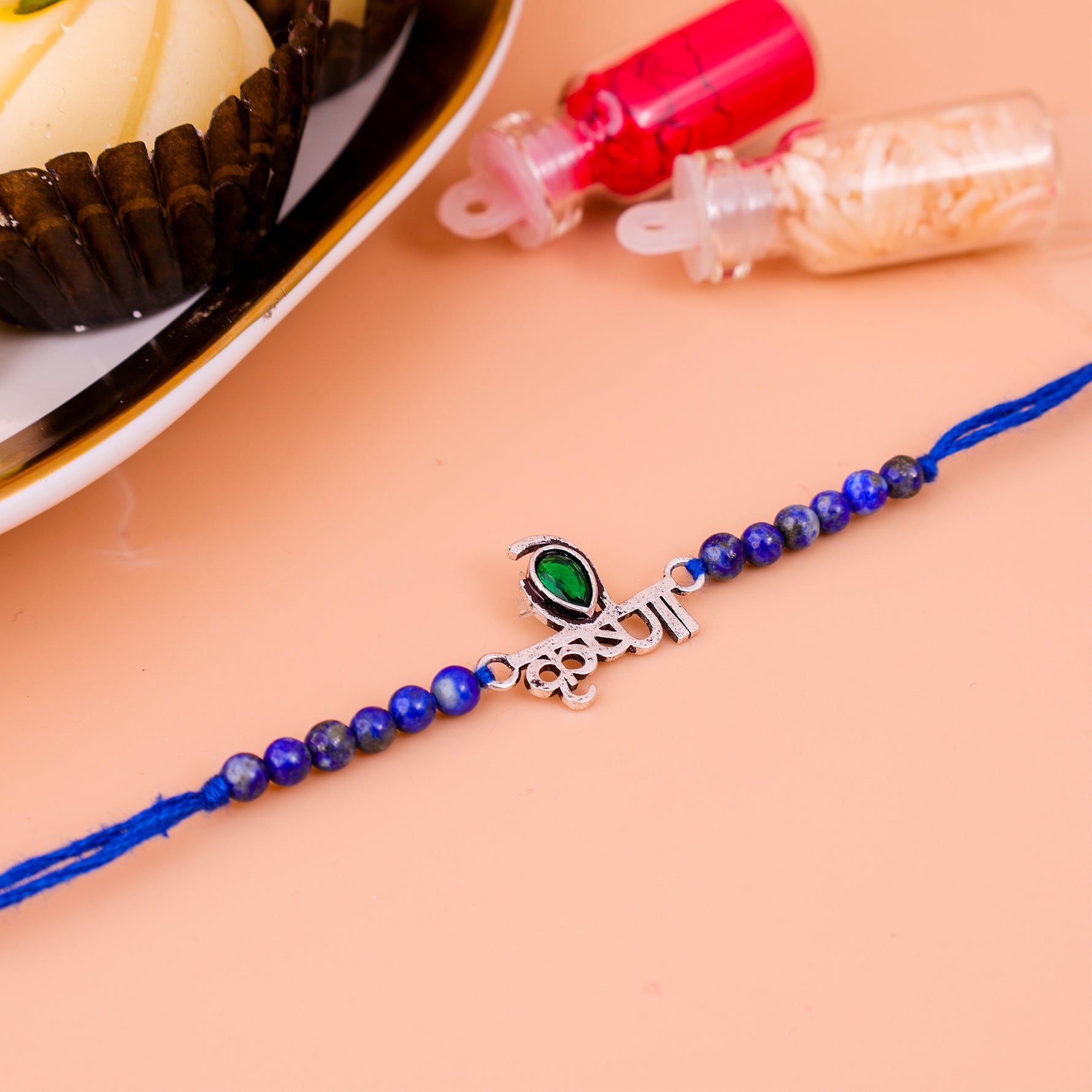 92.5 Pure Silver Krishna Rakhi - Abhimantrit & Certified