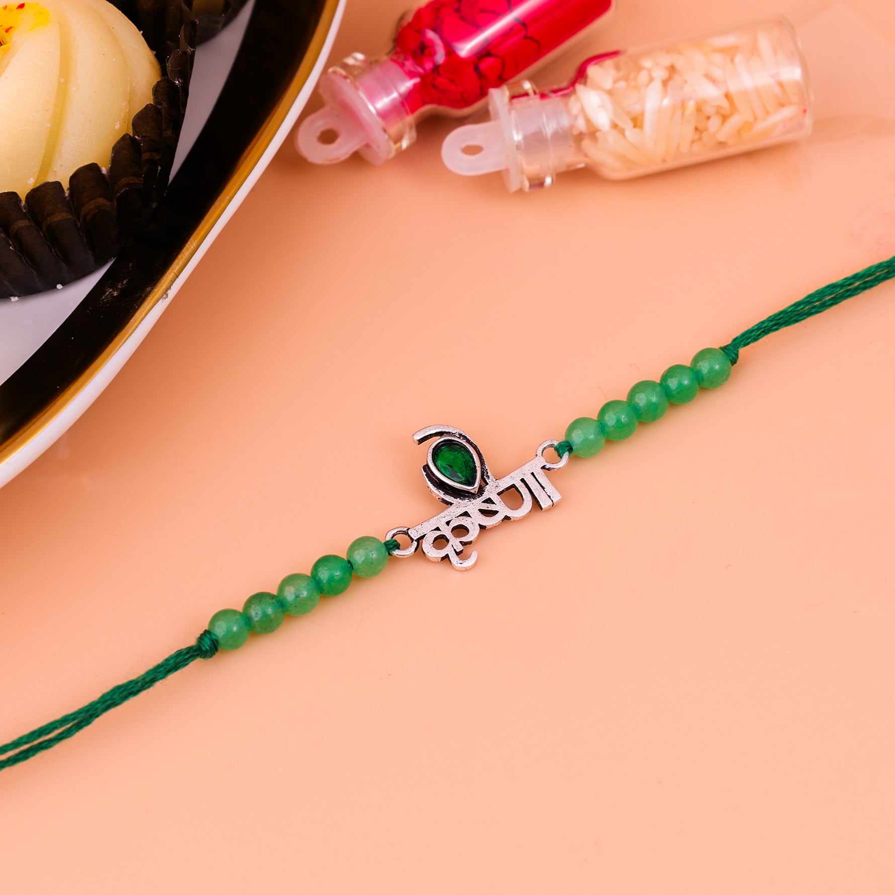 92.5 Pure Silver Krishna Rakhi - Abhimantrit & Certified