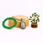 Green Aventurine Bracelet & Pendant With Tree (Combo)