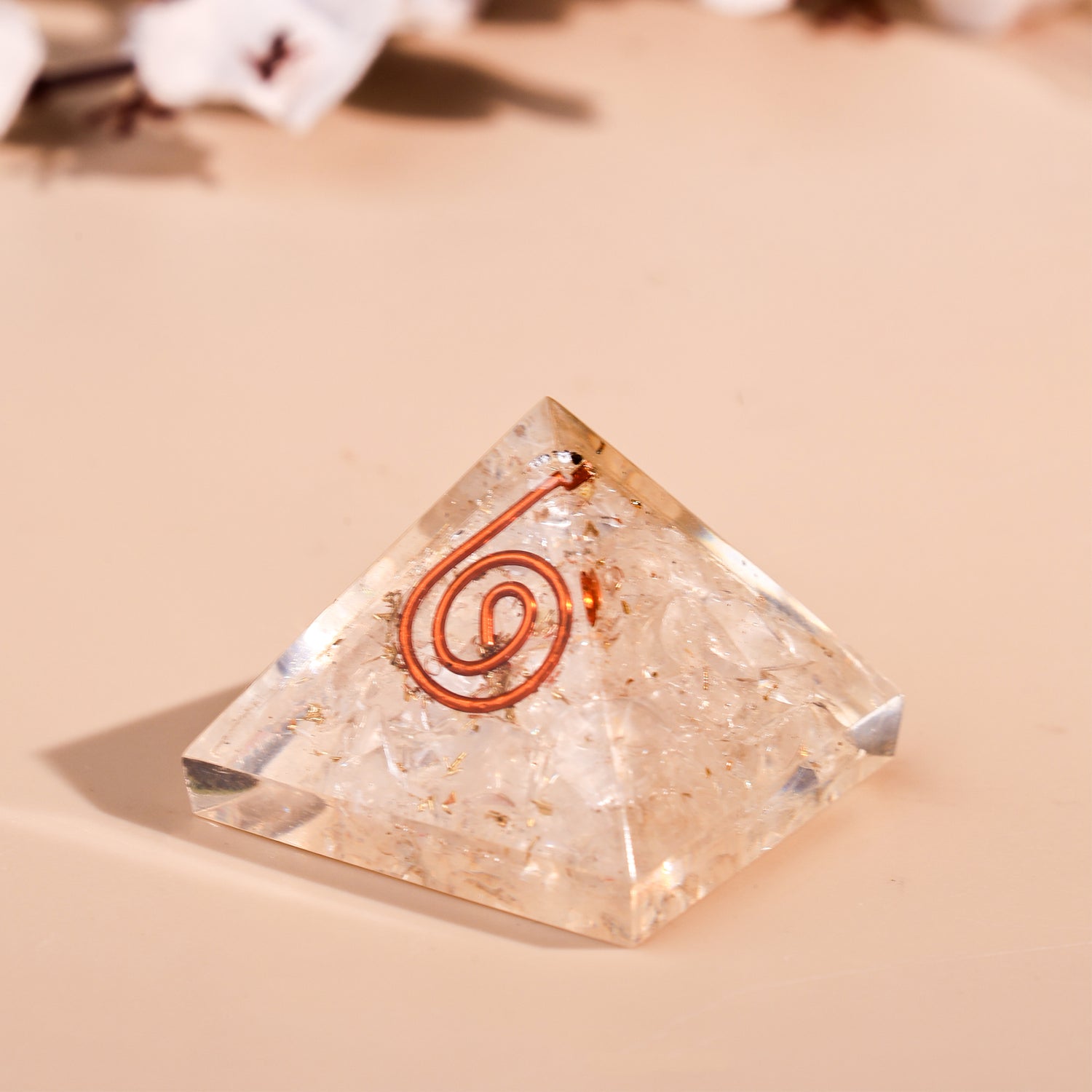 Selenite Pyramid - Abhimantrit