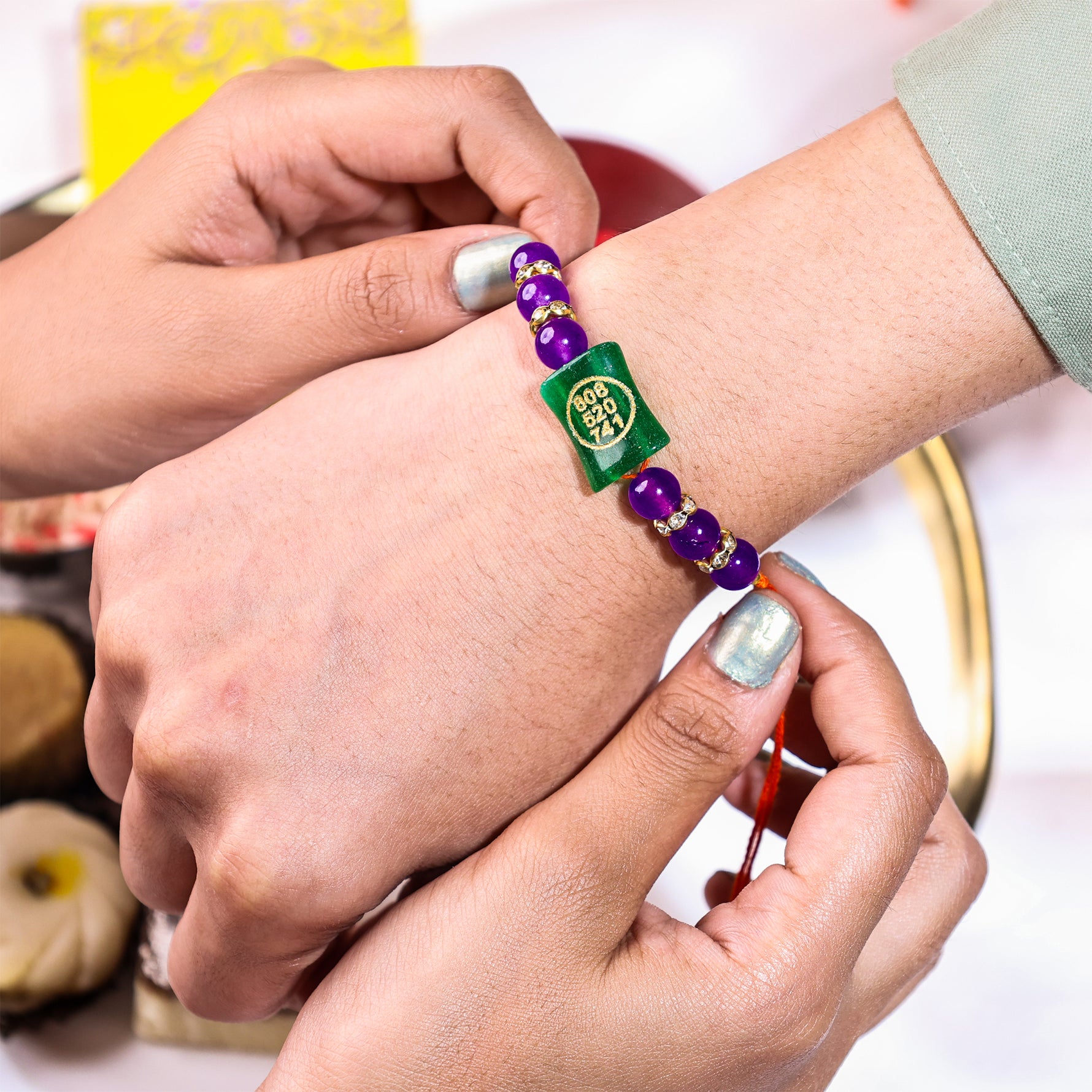 Money Coin Reiki Symbol Rakhi (1 Piece) - Abhimantrit