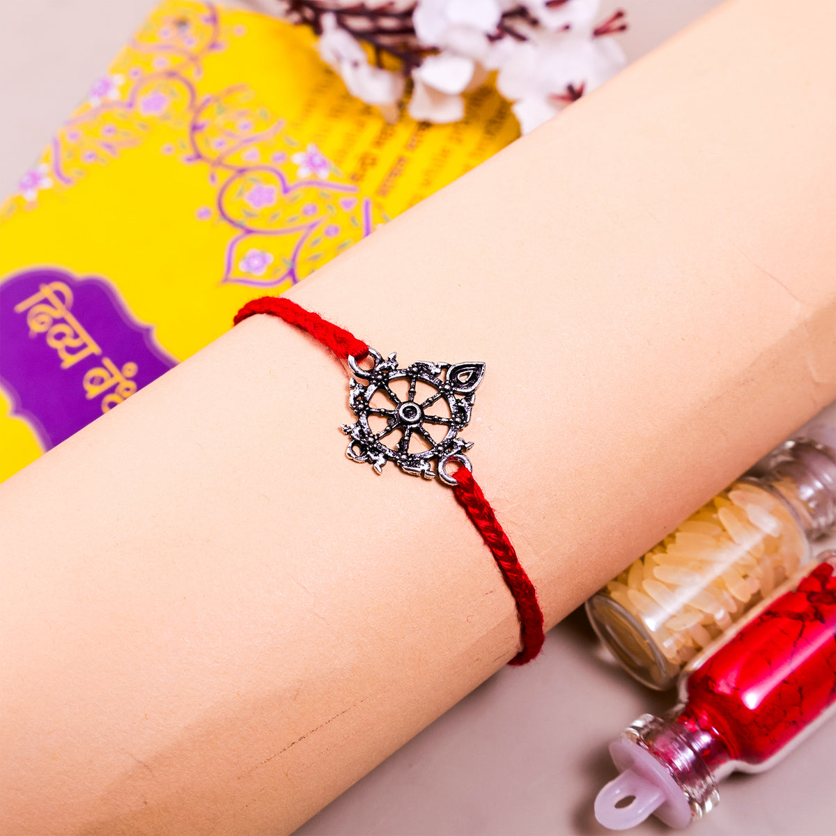 92.5 Pure Silver sudarshana chakra Rakhi
