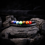 Seven Chakra Leather Bracelet