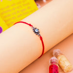 92.5 Pure Silver Lotus With Evil Eye Rakhi
