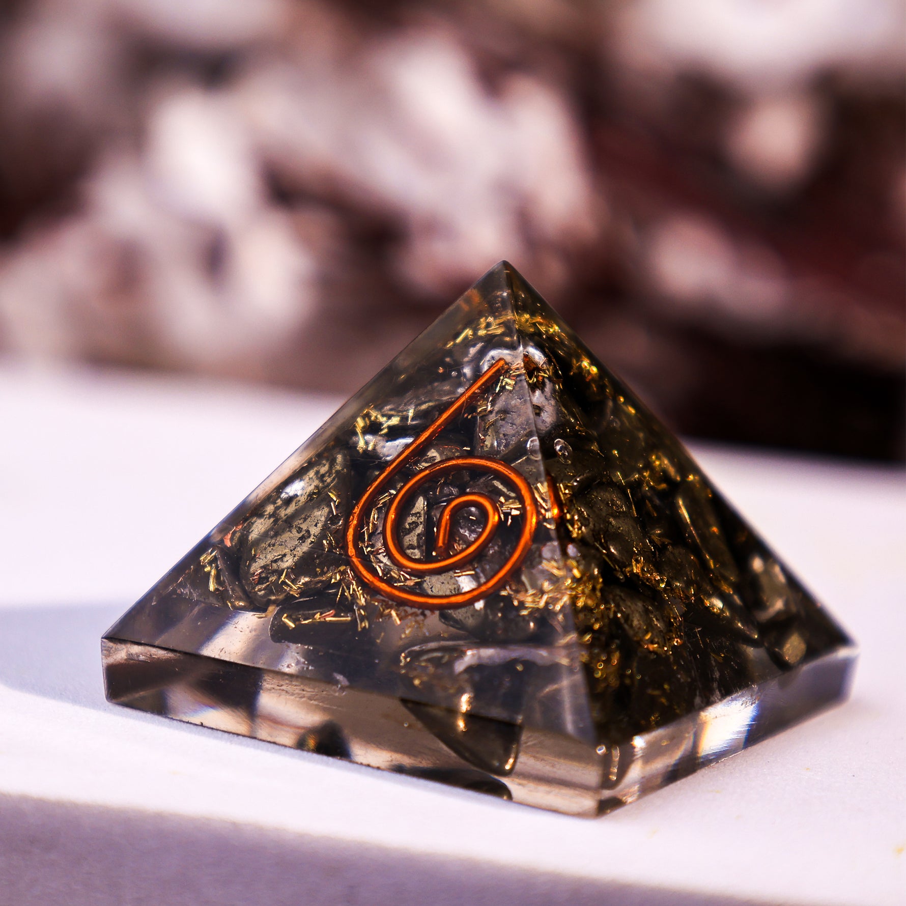 Crystal Pyrite Pyramid - Abhimantrit