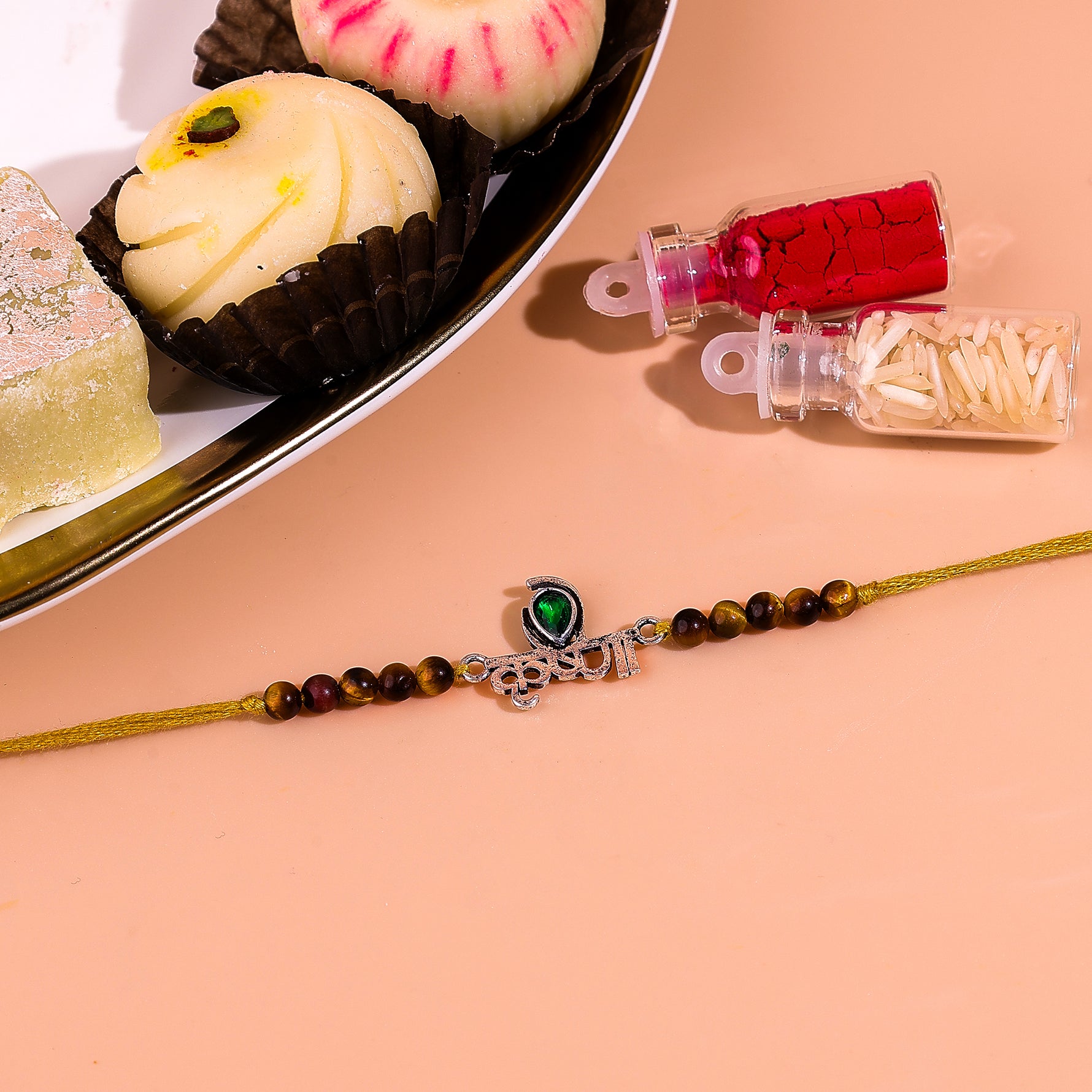 92.5 Pure Silver Krishna Rakhi - Abhimantrit & Certified