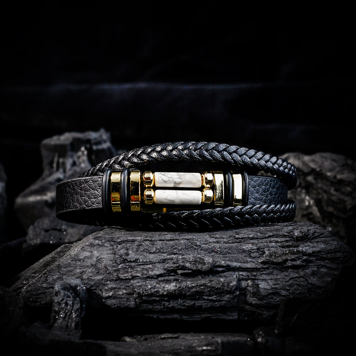 Howlite Leather Bracele