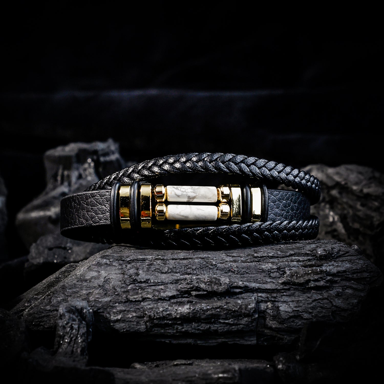 Howlite Leather Bracele