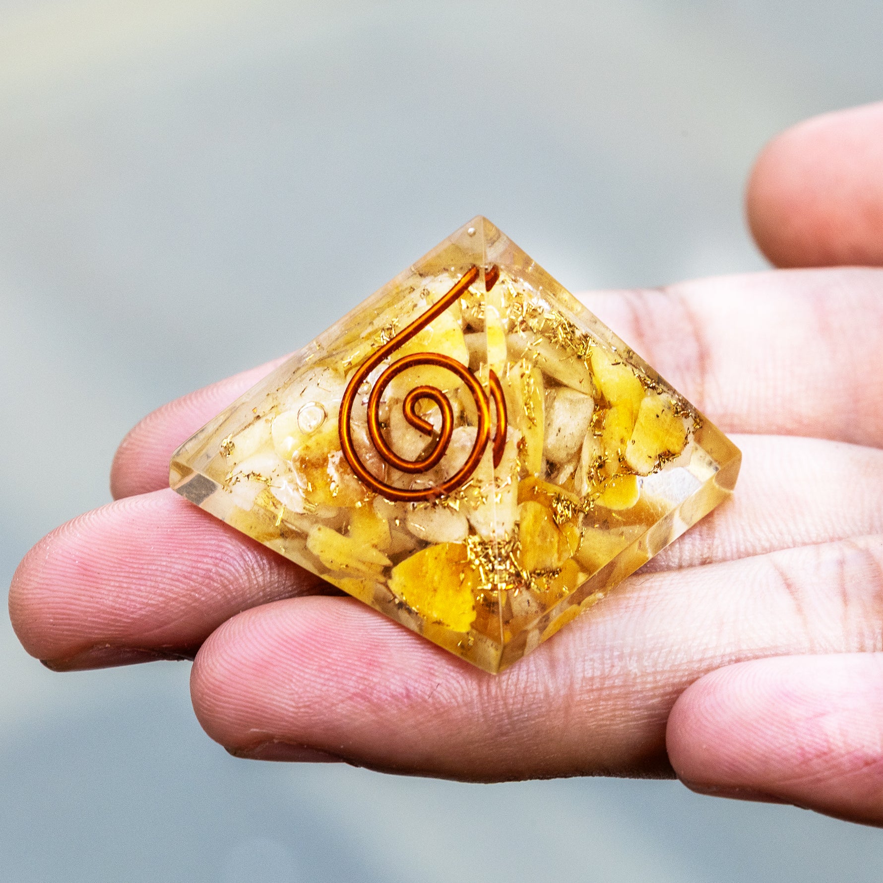 Yellow Citrine Pyramid - Abhimantrit