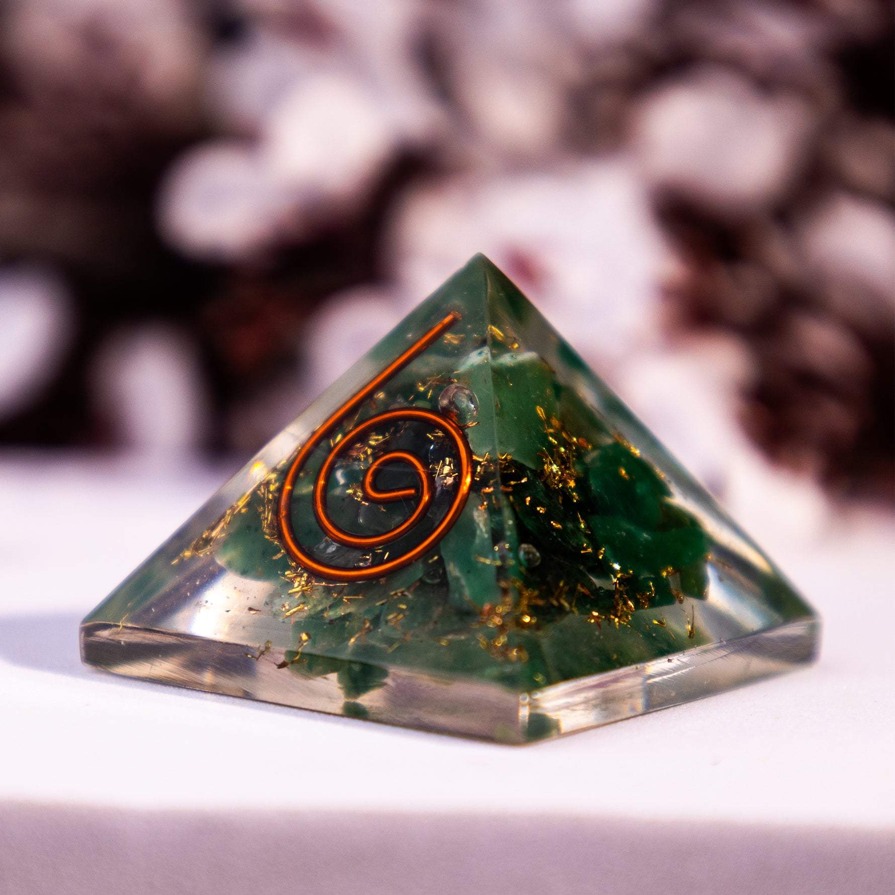 Green Jade Pyramid - Abhimantrit