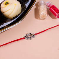 92.5 Pure Silver Lotus Thread Rakhi