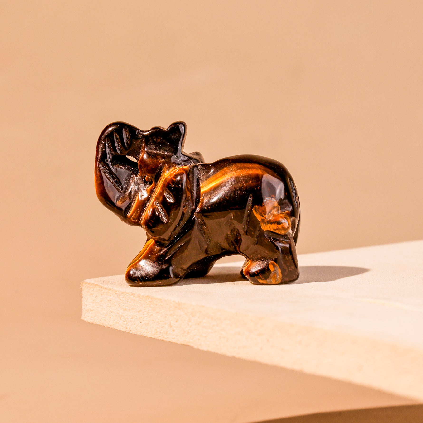 Tiger Eye Crystal Elephant - Abhimantrit