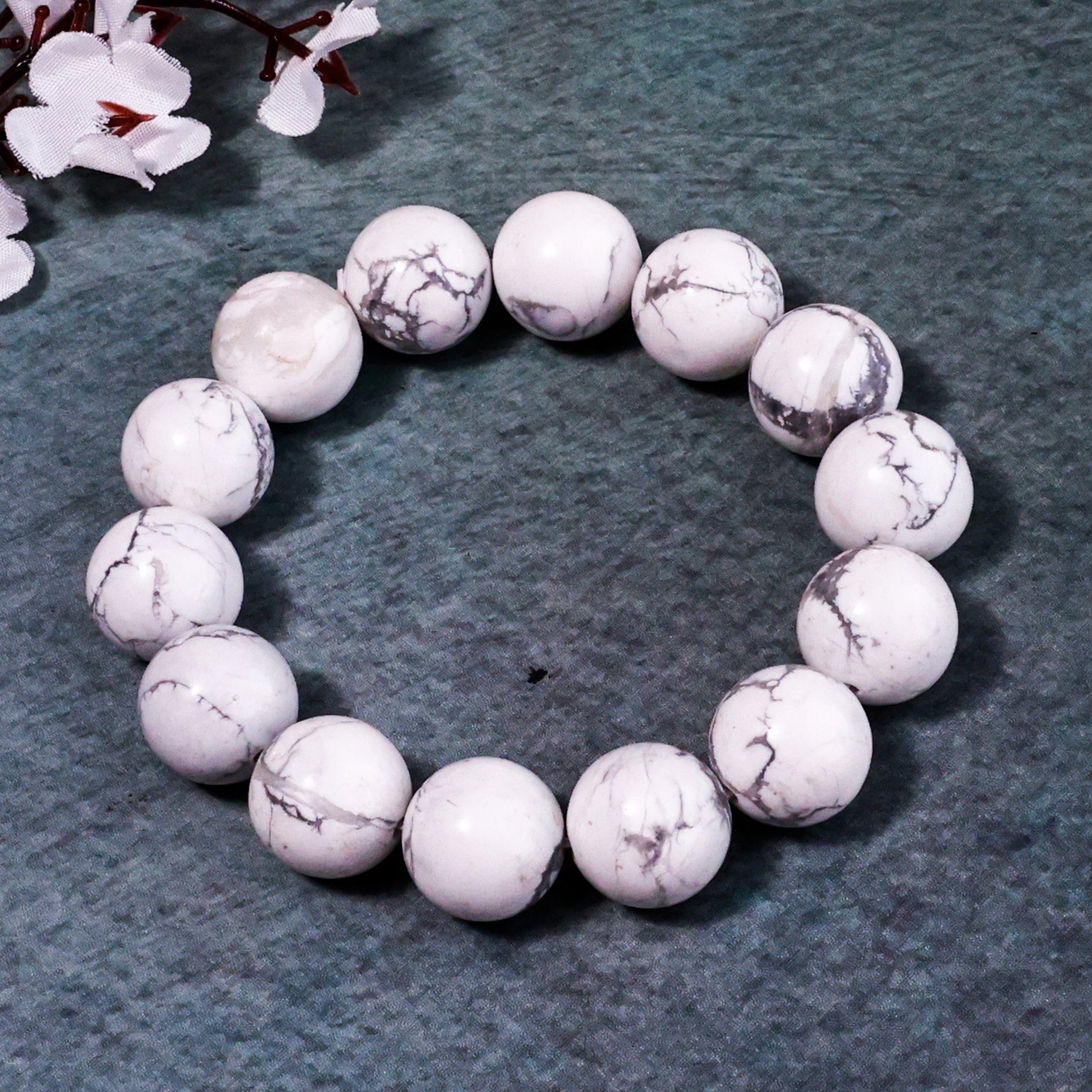 Strengthen Memory, Pain & Stress Relief: Howlite Bracelet - Abhimantrit & Certified