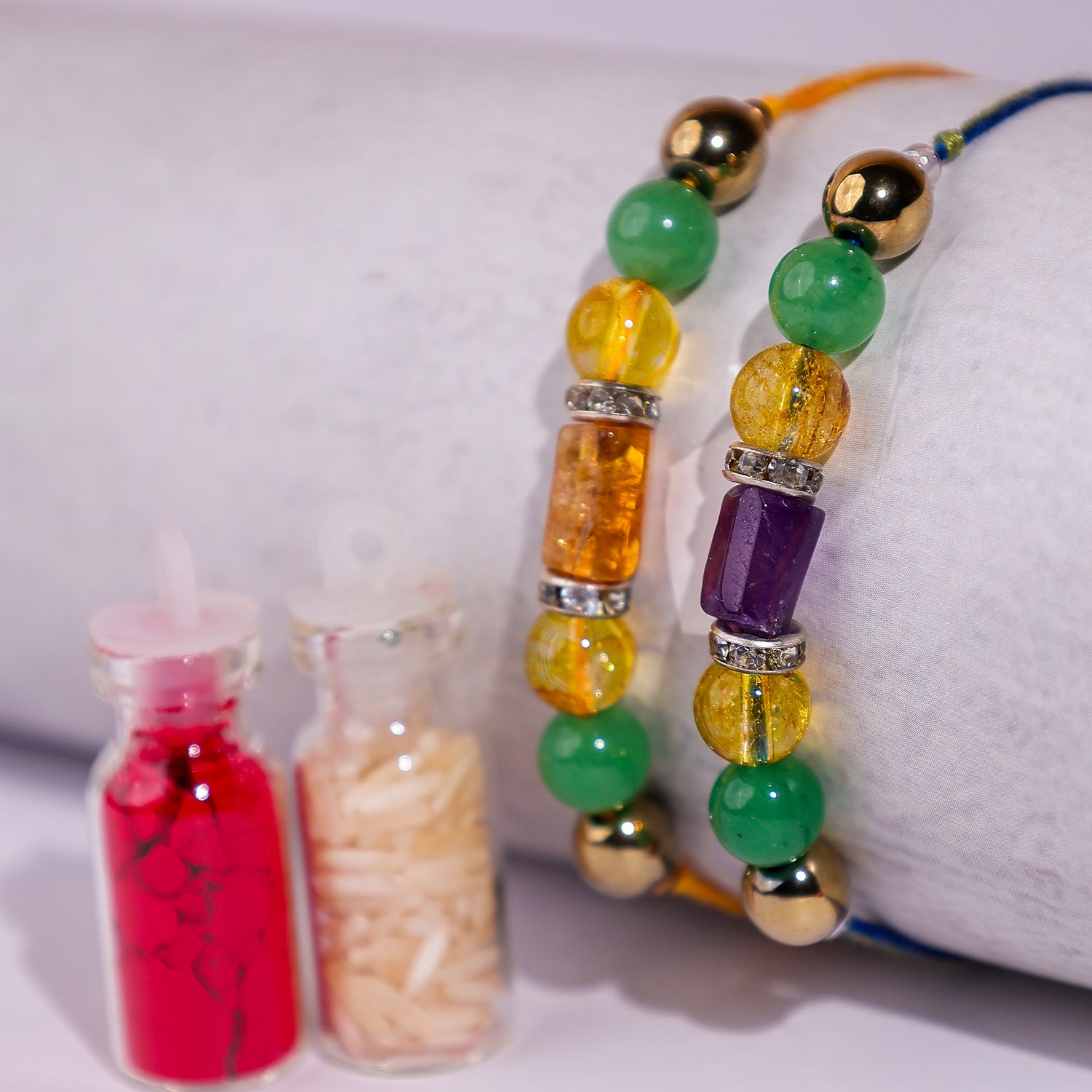 Amethyst stone rakhi - Abhimantrit