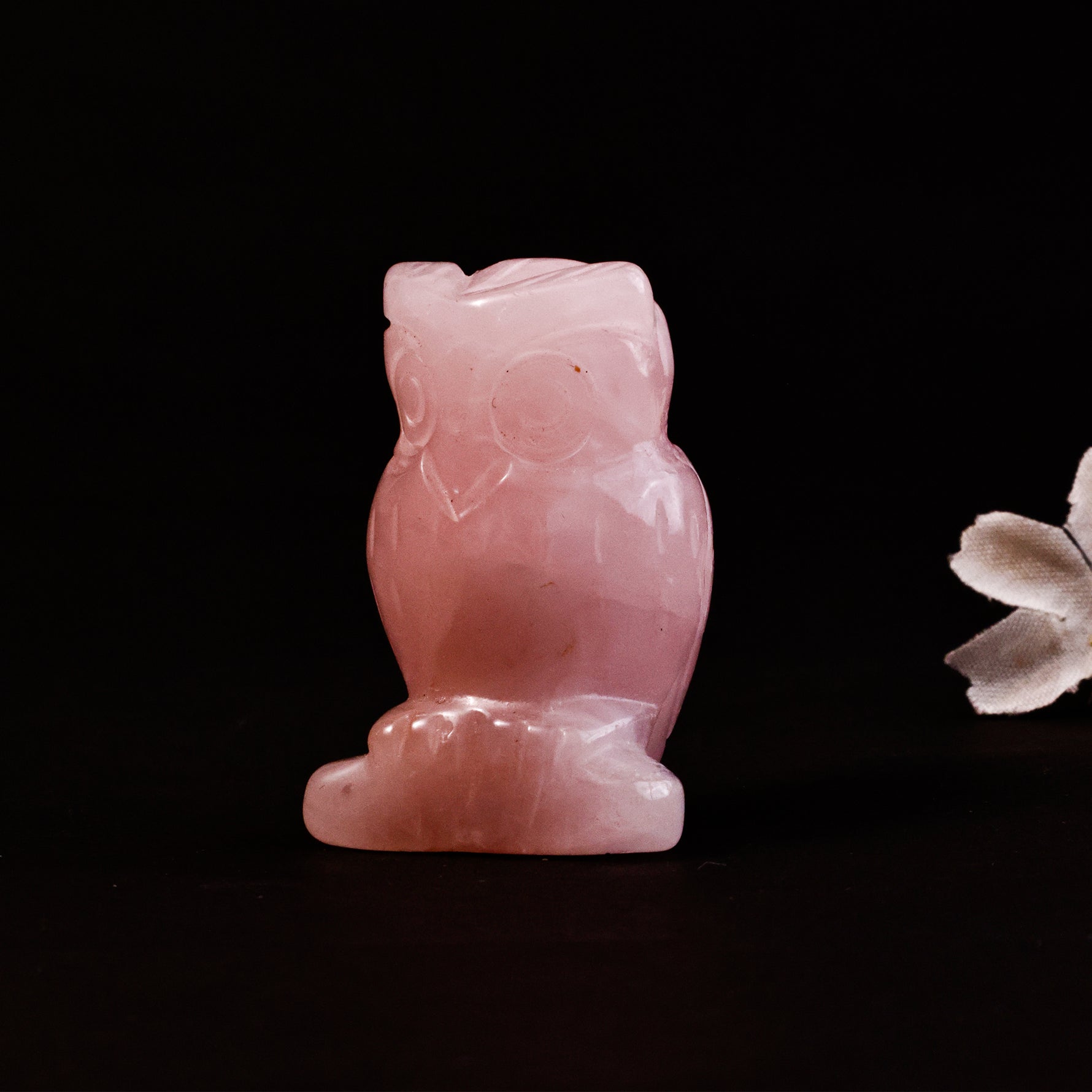 Rose Quartz Owl - Abhimantrit