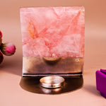 Vishnu Gayatri Mantra Rose Quartz Tealight Holder 