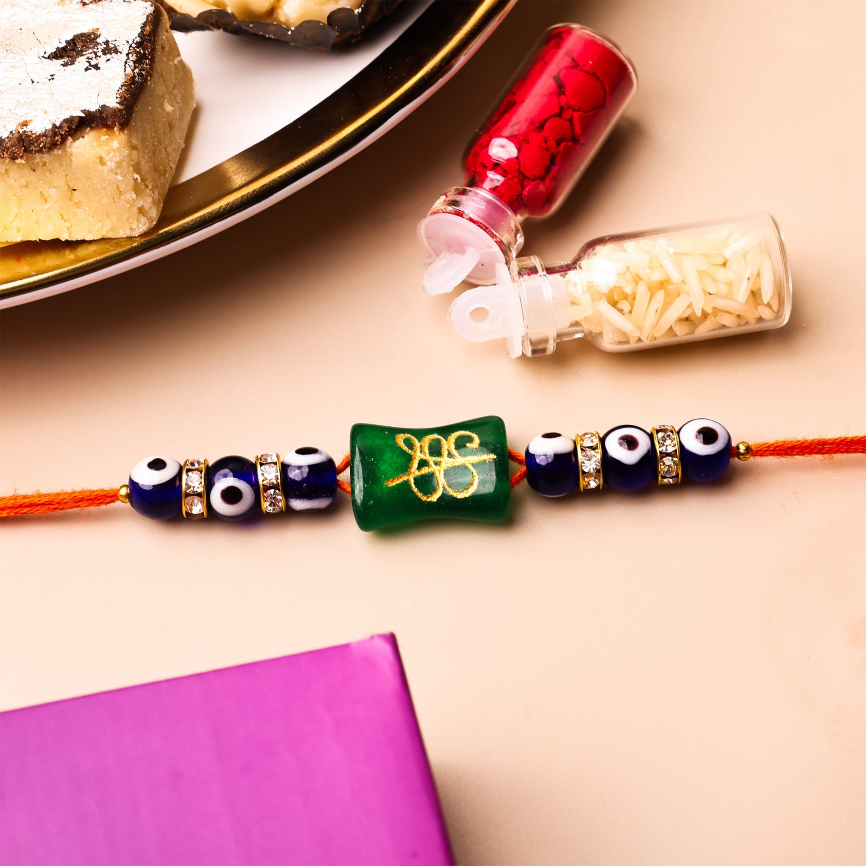 Money Coin Reiki Symbol Rakhi (1 Piece) - Abhimantrit