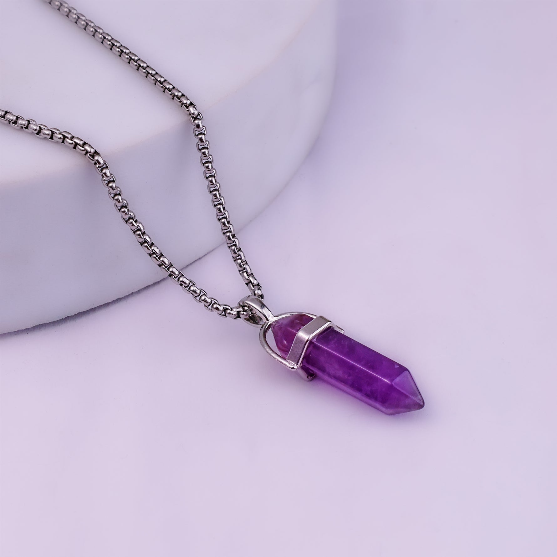 Amethyst Pen Shape PendantAmethyst Pen Shape Pendant - Abhimantrit