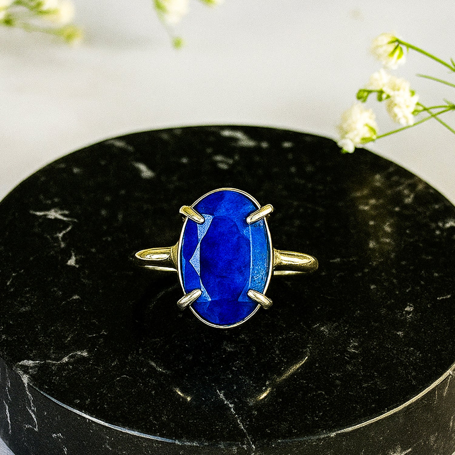 Enhancing Intuition and Spiritual Awareness: Lapis Lazuli Ring - Abhimantrit & Certified