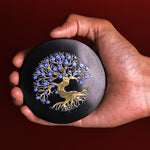Black Tree of Life Evil Eye Plate Round - Abhimantrit