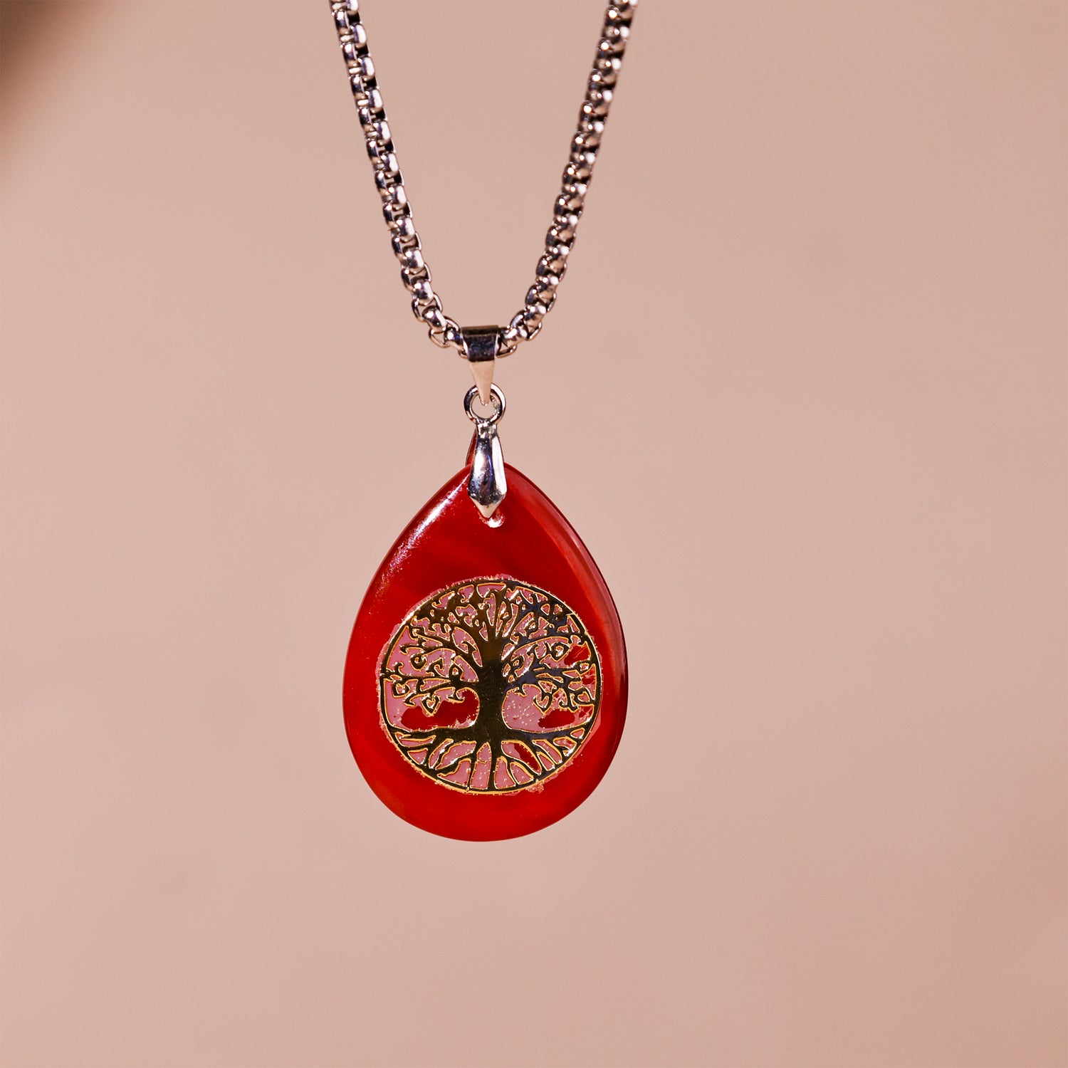 Carnelian Life of Tree Pendant - Abhimantrit & Certified