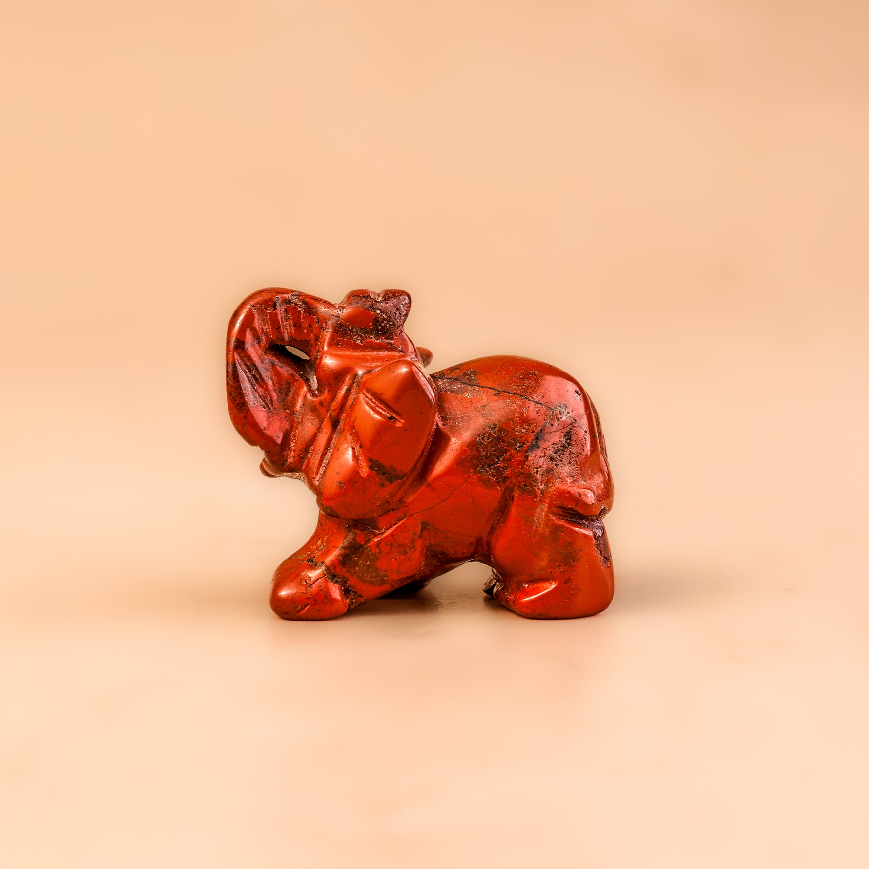 Red Jasper Crystal Elephant - Abhimantrit