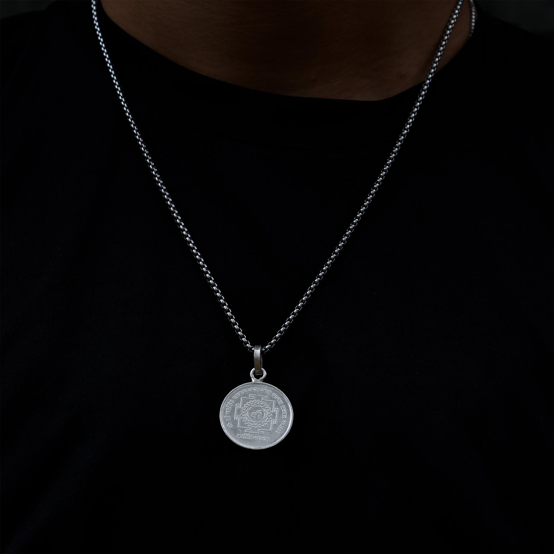 Narsinga Bhagwan Yantra Pure Silver Pendant - Abhimantrit