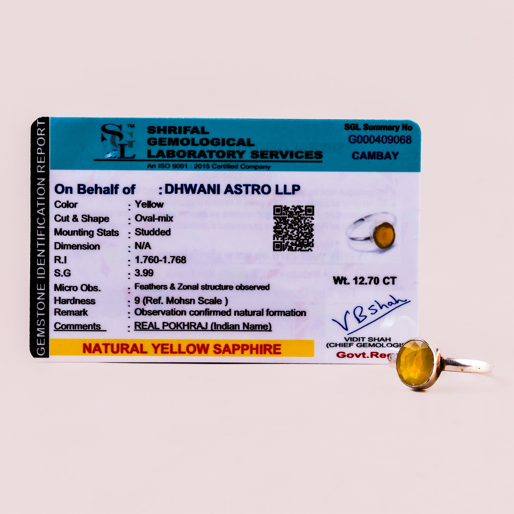 Yellow Sapphire Ring (Pukhraj) - Abhimantrit & Certified