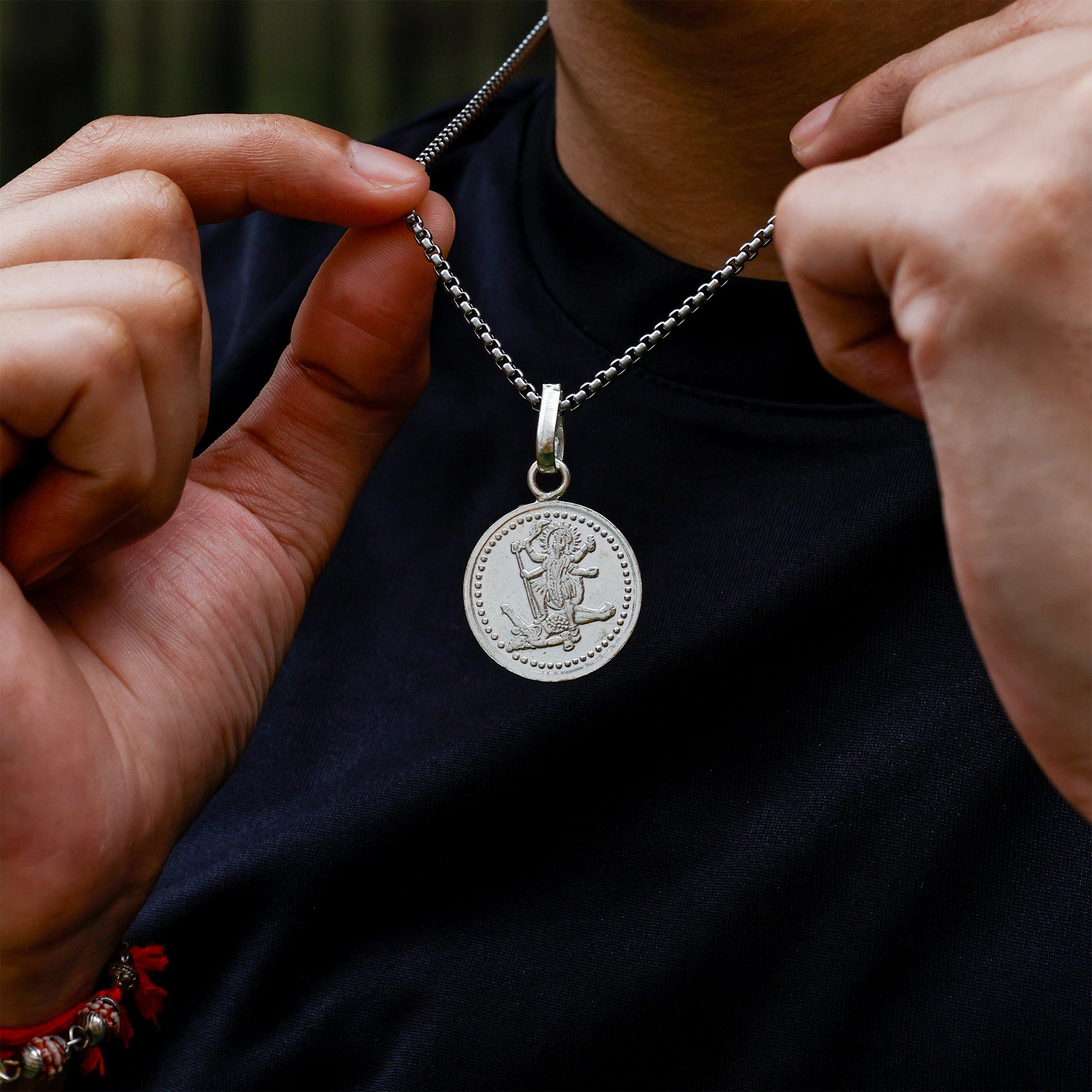 Mahakali Yantra Pendant Pure Silver - Abhimantrit