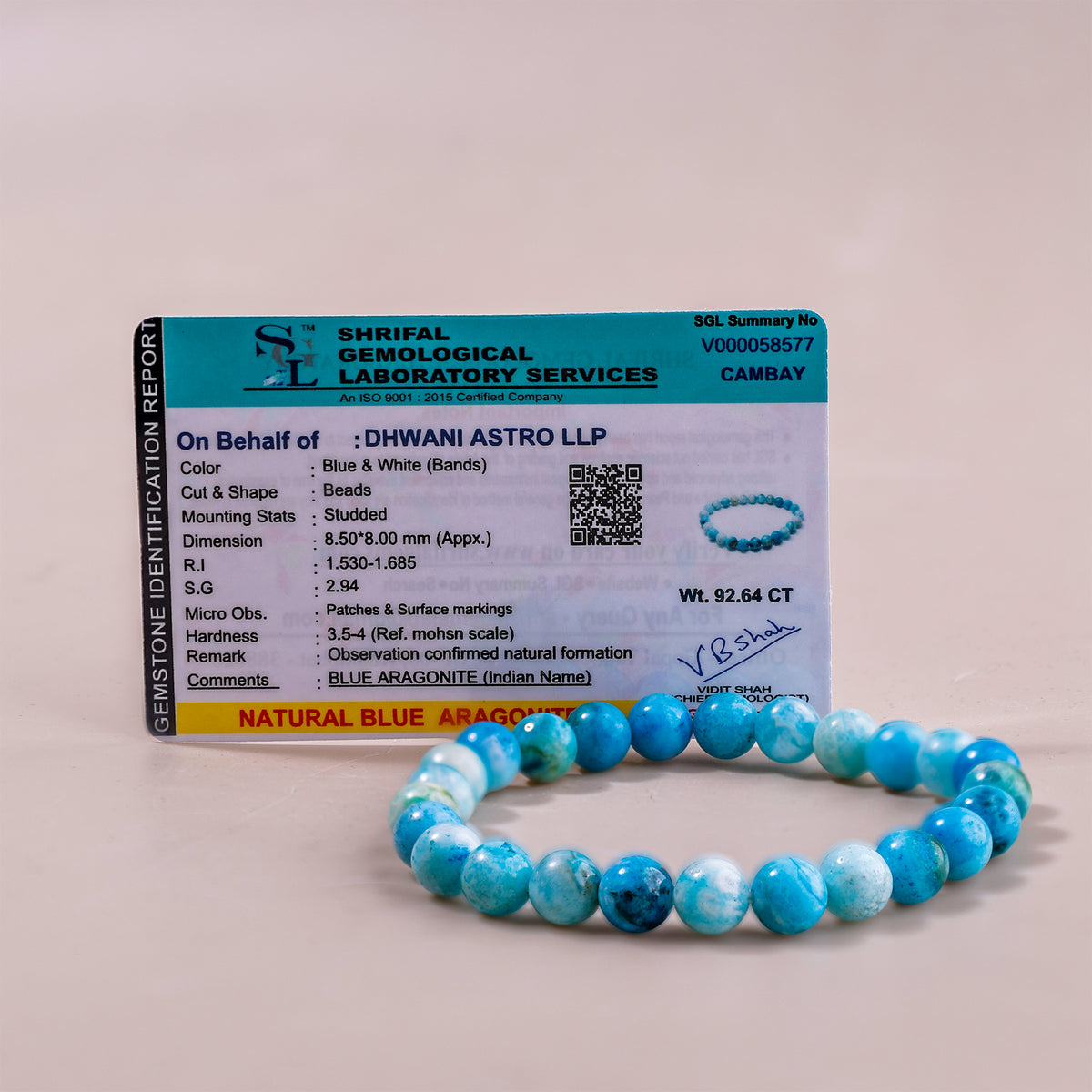 Blue Aragonite Bracelet