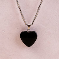Black Obsidian Heart Pandent