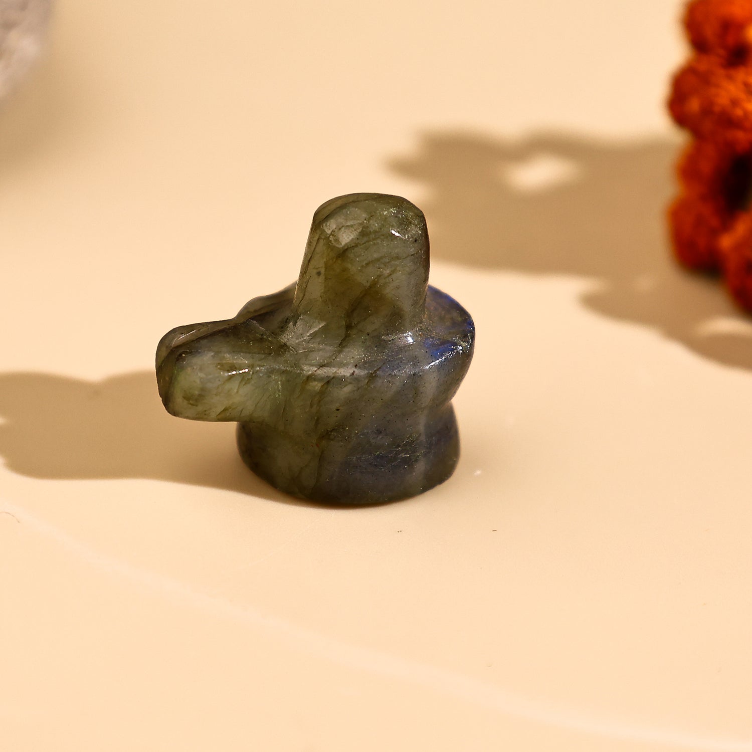 Labradorite Shivling Idol - Abhimantrit