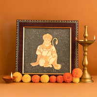 Hanuman Ji Raw Pyrite Frame - Abhimantrit