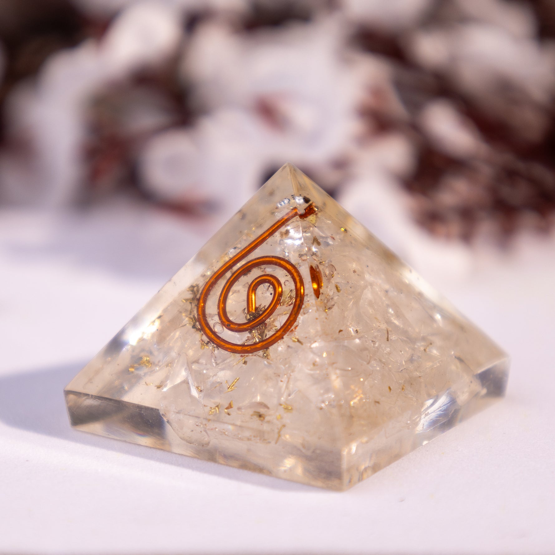 Selenite Pyramid - Abhimantrit